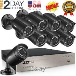 ZOSI 8CH 5MP Lite DVR 1080P Outdoor CCTV Security Camera System Kit Night Vision