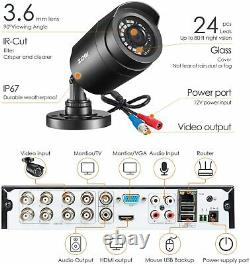 ZOSI 8CH 5MP Lite DVR 1080P Outdoor CCTV Security Camera System Kit Night Vision