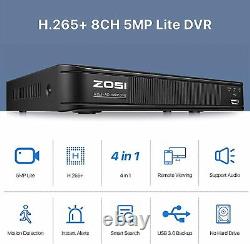 ZOSI 8CH HD HDMI DVR CCTV 1080P Security Camera Outdoor System Motion Detection