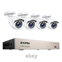 ZOSI 8CH H. 265+ 2MP DVR 1080P CCTV Home Security Camera System IR Night Vision