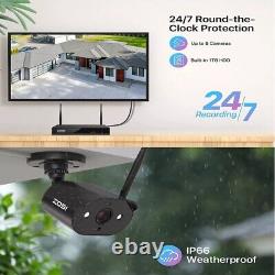 ZOSI 8CH H. 265+ 3MP 2k wireless security camera system 1TB HDD wifi Outdoor home