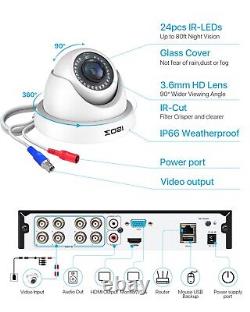 ZOSI 8CH Outdoor Dome Security Camera System 1080p with 5MP Lite DVR for Home