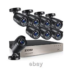 ZOSI 8MN-106B8S-00-US H. 265+ 8CH 5MP Lite DVR 1080P Home Security Camera System