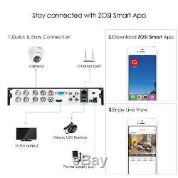 ZOSI 8 Channel H. 265+ 4K 8MP Security Camera System Outdoor 8CH 4K DVR 2TB HDD