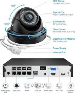 ZOSI 8 Channel PoE Home Security Camera System Outdoor