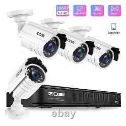 ZOSI 8 Channels 1080p H. 265+ Home Security Camera System Outdoor Motion Alerts