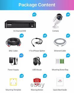 ZOSI 8 Channels 1080p H. 265+ Home Security Camera System Outdoor Motion Alerts
