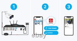 ZOSI 8 Channels 1080p H. 265+ Home Security Camera System Outdoor Motion Alerts