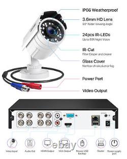 ZOSI 8 Channels 1080p H. 265+ Home Security Camera System Outdoor Motion Alerts