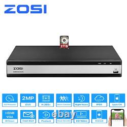ZOSI H. 265+ 16 Channel 1080P Home DVR with Hard Drive 2TB for Security System
