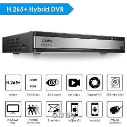 ZOSI H. 265+ 16 Channel 1080P Home DVR with Hard Drive 2TB for Security System