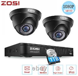 ZOSI H. 265+4CH 5MP-Lite DVR CCTV Home Outdoor 1080p Security Camera System 1TB