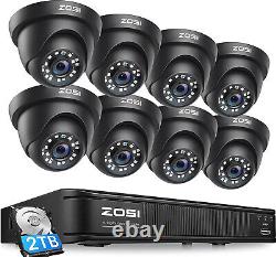 ZOSI H. 265+ 5MP-Lite DVR Outdoor Home CCTV Security 1080P Camera System 2TB HDD