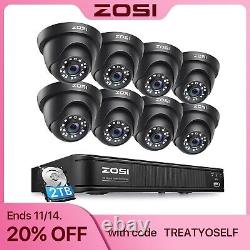 ZOSI H. 265+ 5MP-Lite DVR Outdoor Home CCTV Security 1080P Camera System 2TB HDD