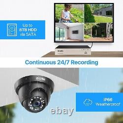 ZOSI H. 265+ 5MP-Lite DVR Outdoor Home CCTV Security 1080P Camera System 2TB HDD