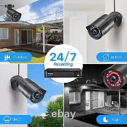 ZOSI H. 265+ 5MP POE NVR Home Outdoor security Camera System 120ft Night Vision