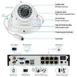 ZOSI H. 265+ 8CH 5MP POE NVR Security Camera System with Hard Drive 2TB Outdoor