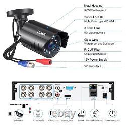 ZOSI H. 265+ 8CH HD 5MP-Lite DVR 1080P Outdoor Home Security Camera CCTV System