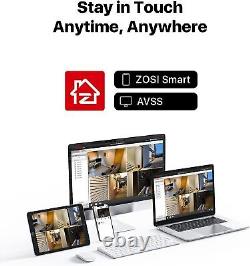 ZOSI H. 265+ 8MP PoE Security Home IP Camera System 2TB 24/7 Record AI Detection