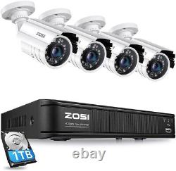 ZOSI H. 265+ Full 1080p Home Security Camera System Outdoor Indoor 5MP-Lite CC