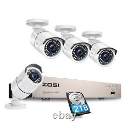 ZOSI H. 265+ Outdoor Security Camera System 1080p 8CH 5MP Lite DVR 2TB for Home