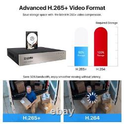 ZOSI H. 265+ Outdoor Security Camera System 1080p 8CH 5MP Lite DVR 2TB for Home