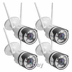 ZOSI WiFi Outdoor Home Security Wireless IP Camera with IR Night Vision 4 Pack