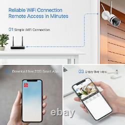 ZOSI WiFi Outdoor Home Security Wireless IP Camera with IR Night Vision 4 Pack