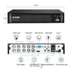 ZOSI h. 265+. 5MP Lite DVR 1080p Outdoor Home Dome CCTV Security Camera System