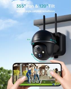 ZUMIMALL 2pack X2BK +128GBSD Card2 Wireless Outdoor Home Solar Security Camera