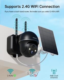 ZUMIMALL 2pack X2BK +128GBSD Card2 Wireless Outdoor Home Solar Security Camera