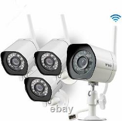 Zmodo 1080P 4-Pack Smart Security Camera WiFi Outdoor Security Camera Renewed