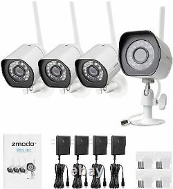 Zmodo WiFi HD 720p Surveillance IP Camera 4 Pack Home and Business Security