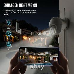 1080p Hd Caméra De Sécurité De Maison Sans Fil Extérieur Wifi Cam Night Vision 4pcs