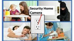 1080p Hd Wifi Ip Ac Wall Outlet Caméra De Sécurité Maison Bureau Dvr App Affichage
