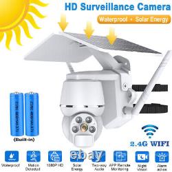 1080p Hd Wireless Outdoor Caméra De Sécurité De La Maison Wifi Solar Pan Tilt Night Vision