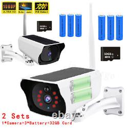 1080p Sans Fil Solar Power Wifi Outdoor Home Security Ip Camera Night Vision Hd