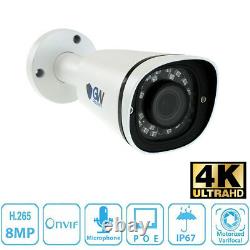 16ch Nvr 4k 8mp Microphone Motorisé Ip Poe Bullet & Dome Security Camera System