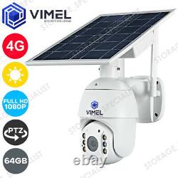 24/7 Solar Powered 4g Security 64gb Lampe Led Led Ptz Home Camera Outdoor