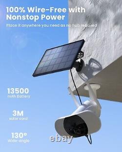 2PCS ieGeek Caméra de sécurité extérieure à énergie solaire avec caméra de surveillance WiFi pour la maison, Caméra de sécurité CCTV.