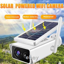 2x Home Caméra De Sécurité Outdoor Solar Battery Powered Wireless Wifi Night Vision