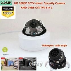 4PCS 2.0MP AHD HD 1080P Caméra de sécurité CCTV 180 degrés Vision nocturne intérieure CAM