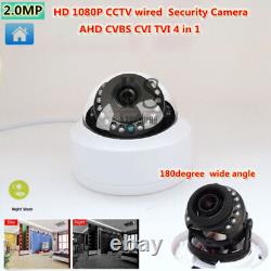 4PCS 2.0MP AHD HD 1080P Caméra de sécurité CCTV 180 degrés Vision nocturne intérieure CAM