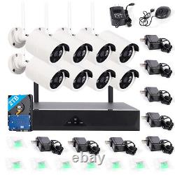 4/8ch 1080p Wireless Home Security Camera System Outdoor Night Vision Cctv Dvr