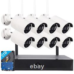 4/8ch 1080p Wireless Home Security Camera System Outdoor Night Vision Cctv Dvr