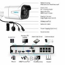 4k 8mp Poe Sécurité Système De Caméra Ip Filaire 8ch Nvr Kit 7x24 Enregistrement Rlk8-800b4