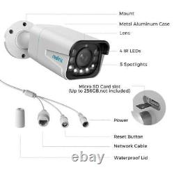4k Zoom Extérieur Poe Caméra De Sécurité Surveillance Cctv Système Couleur Night Vision 811a