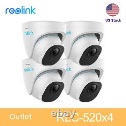 4x Caméra de sécurité PoE Reolink 5MP CCTV à domicile avec enregistrement audio extérieur RLC-520
