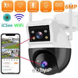 4x Caméra de sécurité énergétique IP WiFi CCTV HD 1080P à double objectif pour l'extérieur - ICSee