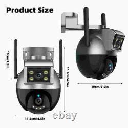 4x Caméra de sécurité énergétique IP WiFi CCTV HD 1080P à double objectif pour l'extérieur - ICSee